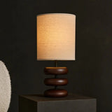Lampe de table en bois marron foncé Lara