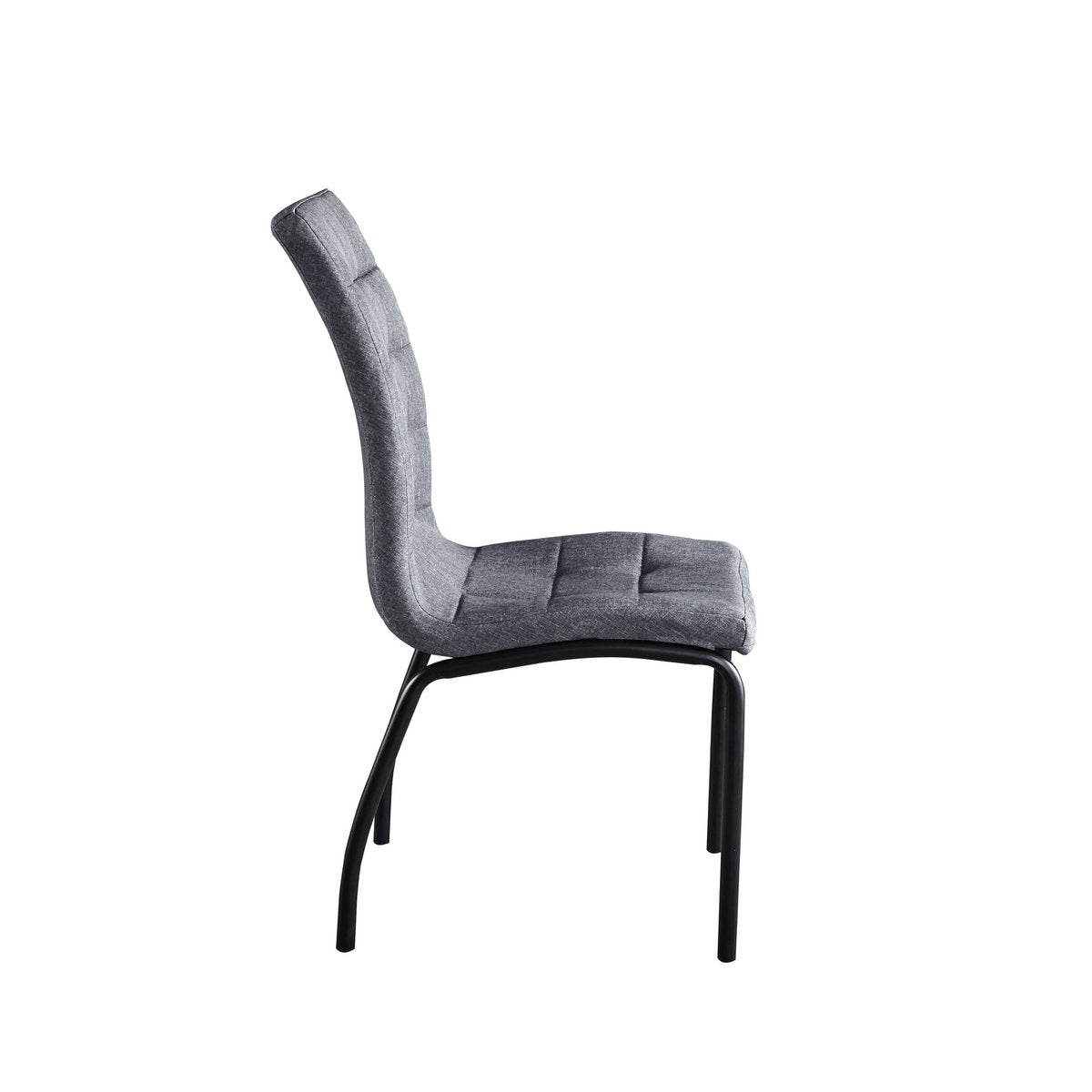 Vue latérale de la chaise moderne en textile noir