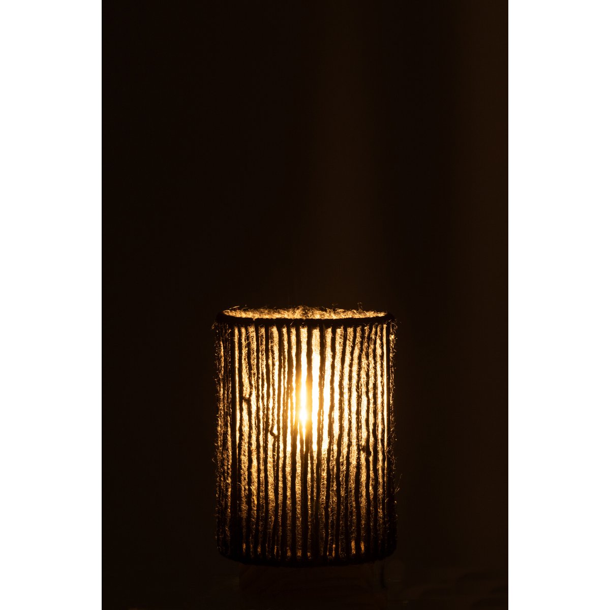 Vue latérale de la lampe J-Line en métal et coton noir