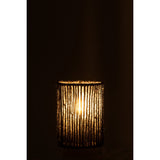 Vue latérale de la lampe J-Line en métal et coton noir