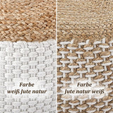 Pouf ottoman en jute environ 50x50 cm tabouret décoratif pouf en jute naturel ottoman coussin de sol ottoman