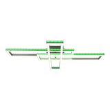 Lampe à plafond CCT LED + "BANTY" RVB-Backlight avec de nombreuses fonctions, de 95 cm de long, y compris la télécommande