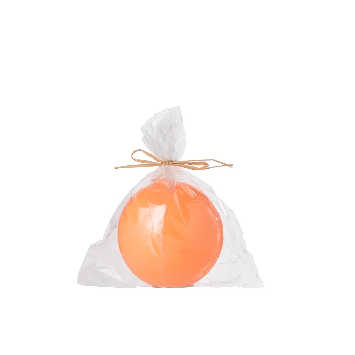 Détail de la Bougie Boule Cire Fluo Orange J-Line, ambiance chaleureuse