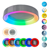 Plafond LED "Mulo" Ø 46,5 cm, de nombreuses fonctions, en métal et en plastique, avec des LED intégrées, un éclairage pour le salon, le bureau ou la table de chevet