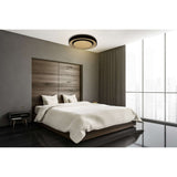 Plafond LED "Monterey" Ø 47,5 cm, de nombreuses fonctions, en métal et en plastique en noir, avec des LED intégrées, un éclairage pour les salons, le couloir ou le bureau