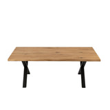 Vue rapprochée des pieds de table J-Line en métal noir
