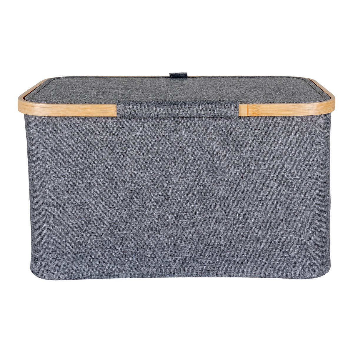 Détail du tissu en polyester du panier Noto gris foncé