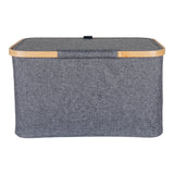 Détail du tissu en polyester du panier Noto gris foncé