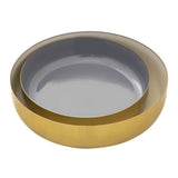 Bol décoratif, lot de 2, rond, ø 22/18 cm Bol à collation Glam, métal de haute qualité, or et émail à l'intérieur