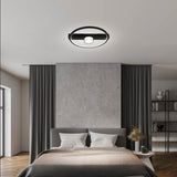 Plafond LED "CIMO" en métal noir et plastique, 40 cm de long, dimmable par interrupteur mural