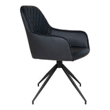 Chaise Harbo dans un intérieur moderne, cuir PU noir