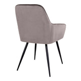Vue rapprochée de la texture velours de la chaise Harbo