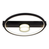 Plafond LED "CIMO" en métal noir et plastique, 40 cm de long, dimmable par interrupteur mural