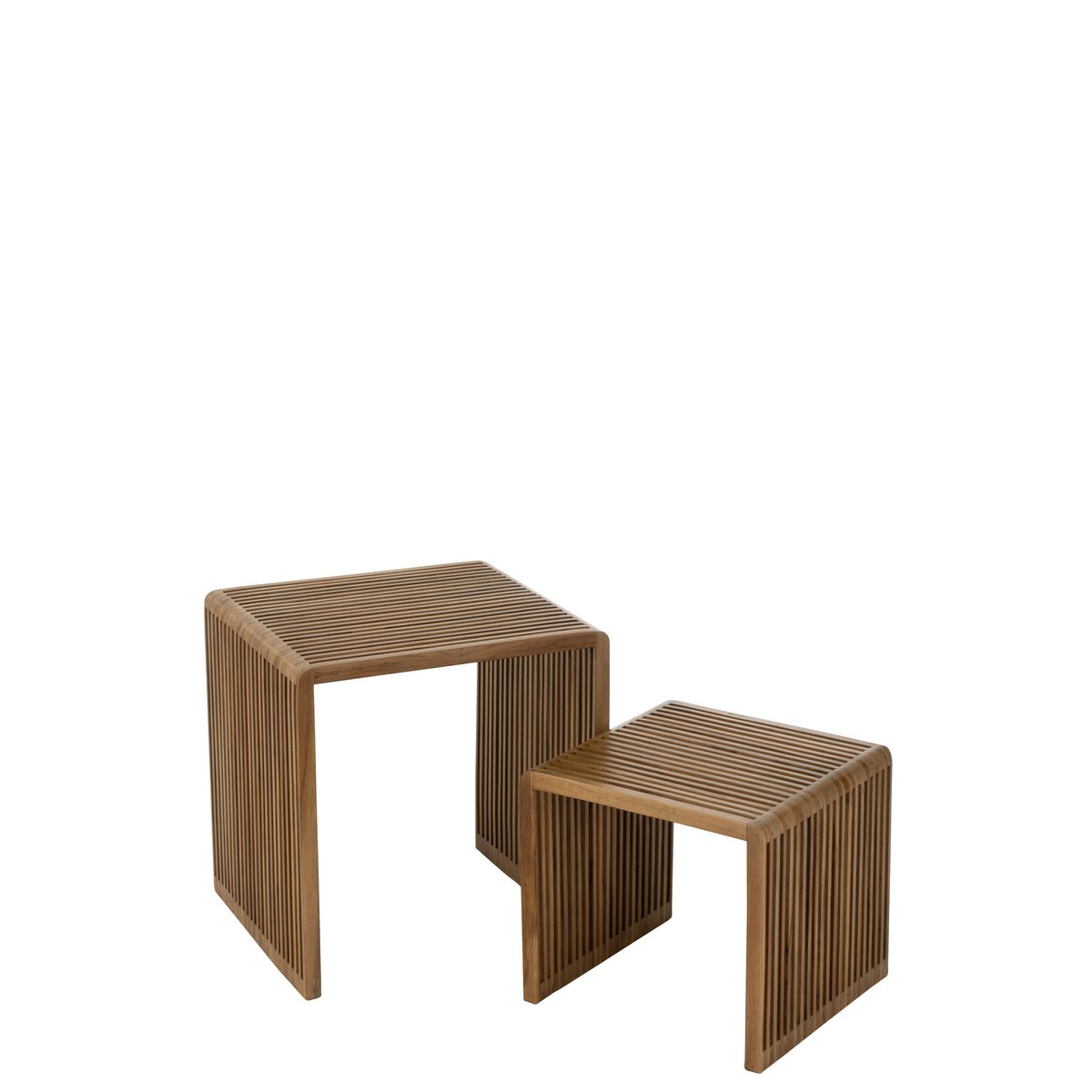 Lot de 2 tables d'appoint J-Line Cube, présentées ensemble.