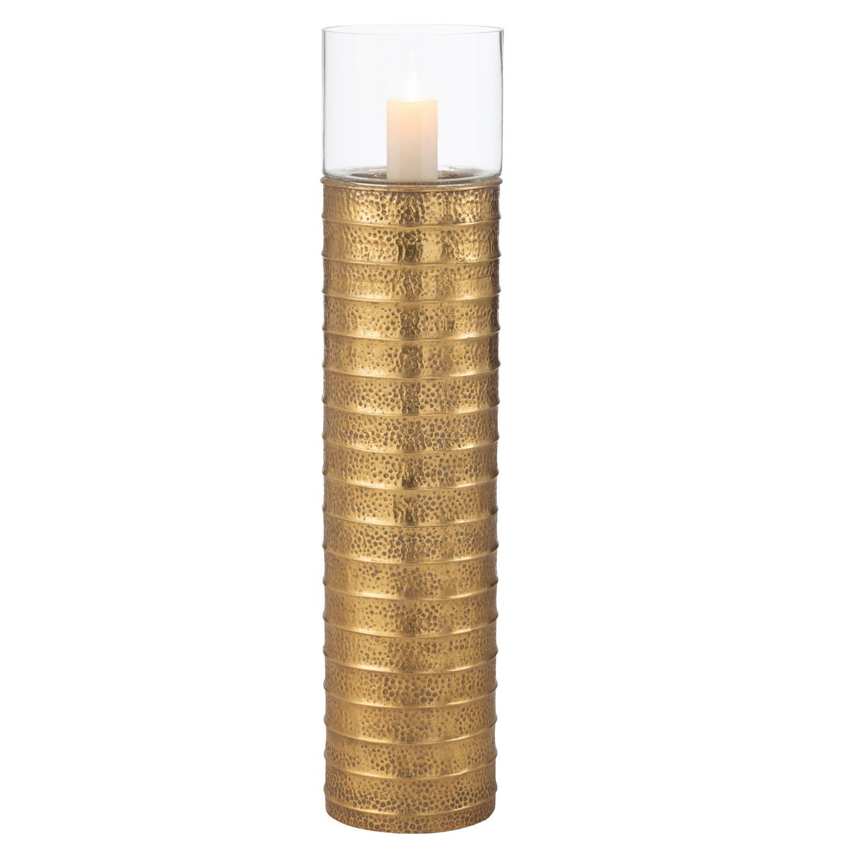 Détail du bougeoir J-Line Colonne en métal et verre - vue 2