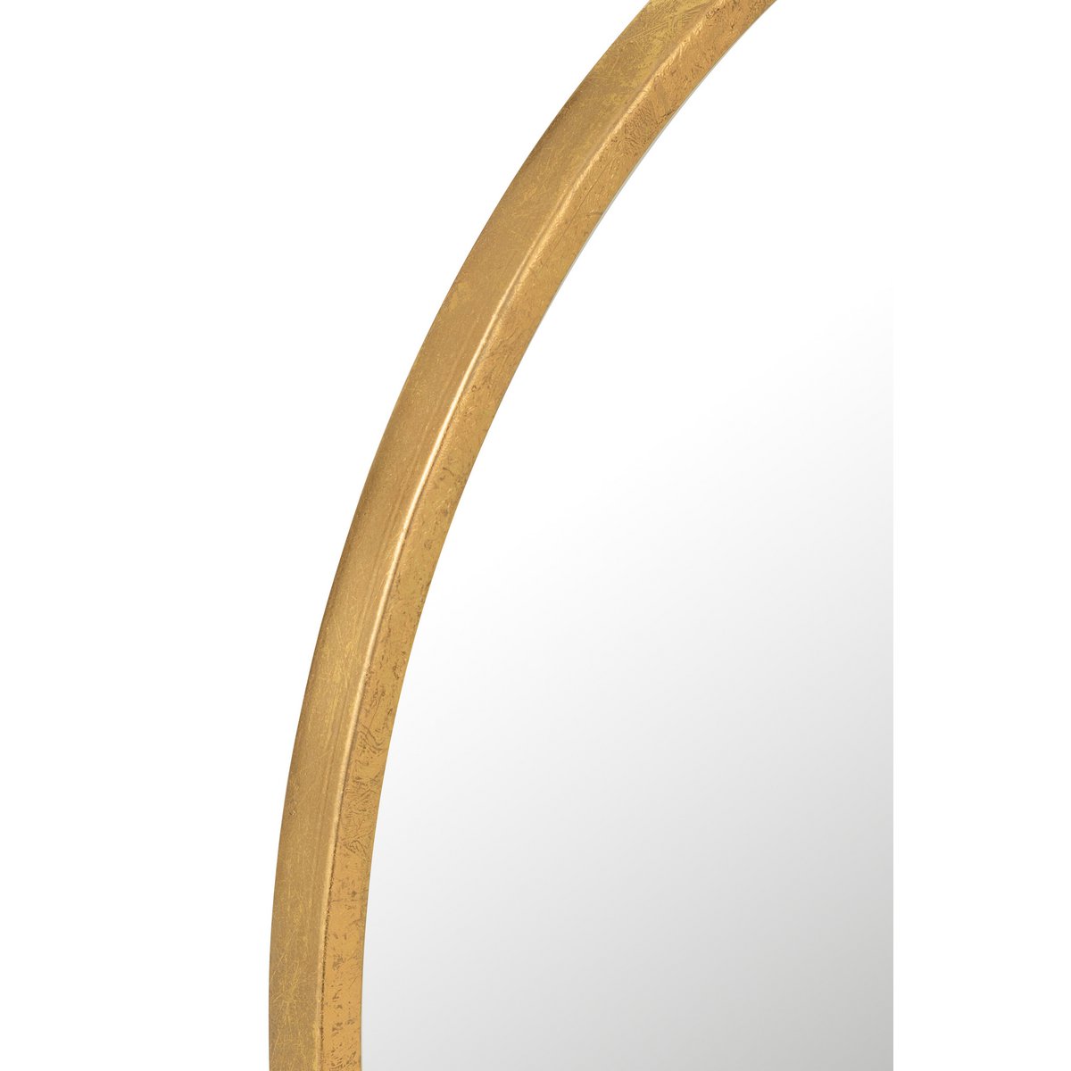 Miroir rond Mona J-Line en métal doré avec reflet lumineux