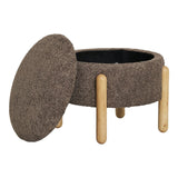 Pouf Médas avec rangement ouvert, intérieur spacieux