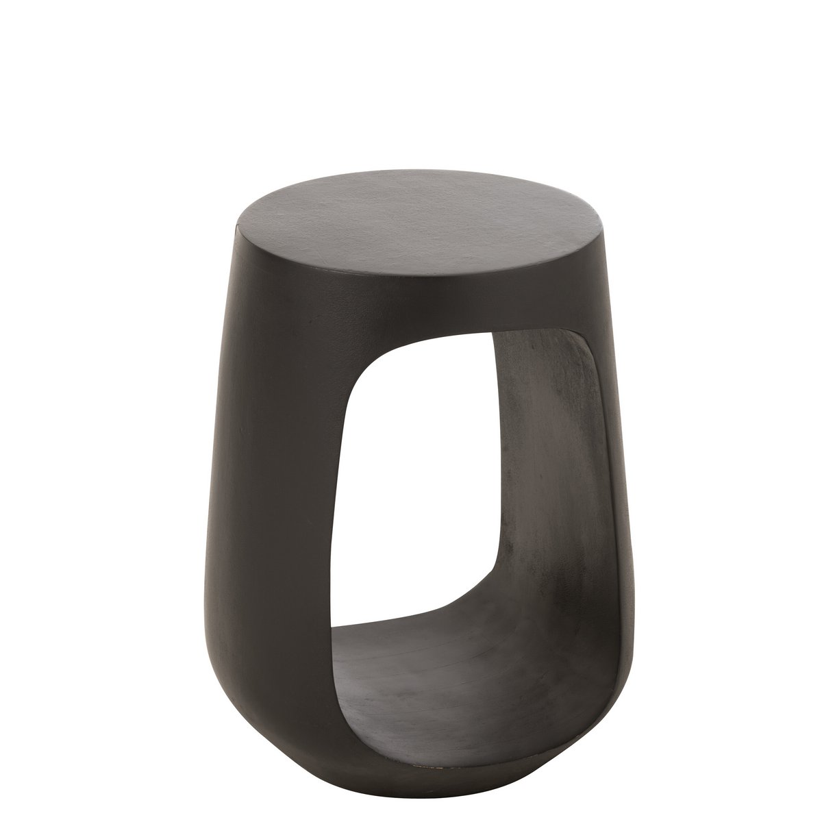 Table d'Appoint Pod en bois recyclé noir sur un fond neutre