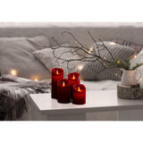 4 Cougies LED Set Decorations de Noël en plastique en rouge avec des LED fermement installées