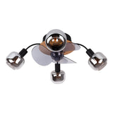 Plafond comprenant le ventilateur "Fumoso", en noir, brun et nature, pour E27, Ø 51 cm