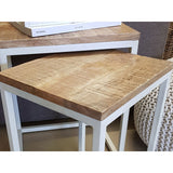 Table d'appoint Ensemble de table en bois 2 pièces table basse de table de salon