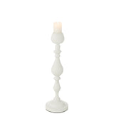 Bougeoir Monarchie en métal blanc, design élégant et contemporain.