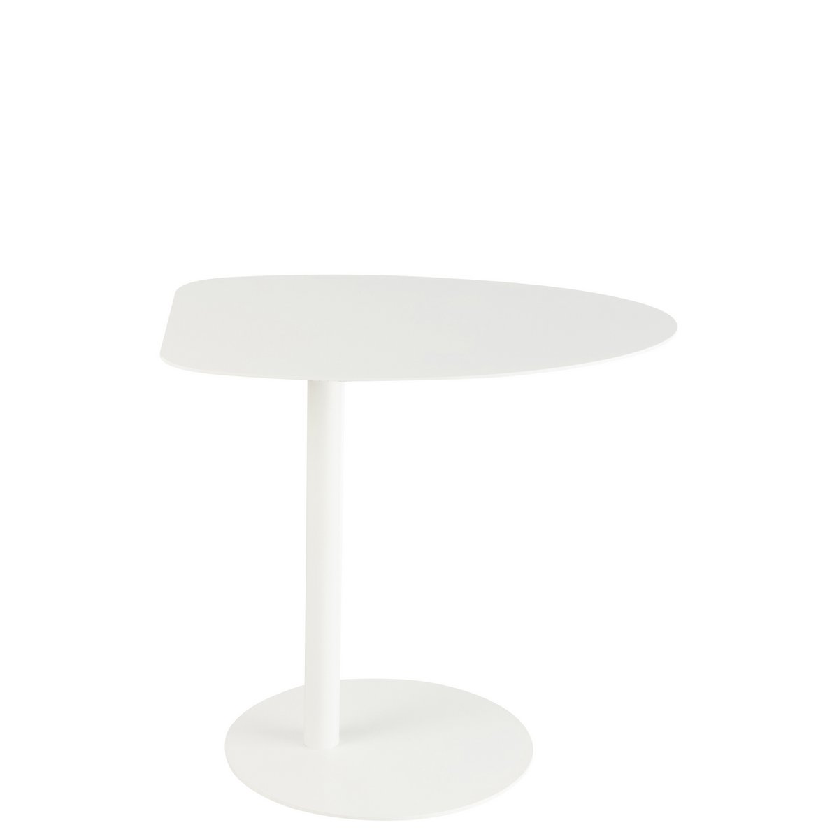 Table d'appoint J-Line Ice en métal blanc, vue latérale