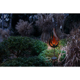 Brochette solaire de terre solaire "Flame" à l'extérieur de la brochette au sol en métal et plastique de couleur bronze, avec LED intégrée