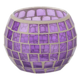 Lanterne J-Line Mosaic Round en verre violet, vue de face