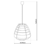 La lampe pendentielle "Malmö", lampe suspendue en plastique en beige, socket E27, pour salle à manger, salon, couloir ou bureau, avec un Ø37 cm