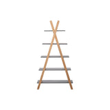 Étagère tipi en bois de pin et MDF gris, vue de face