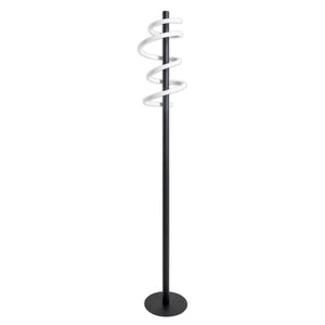 Lampe debout à LED "Belleza", lampadaire moderne en métal et en plastique en noir et blanc, avec des LED fermement intégrées, 140 hauts, l'éclairage pour le salon, la salle à manger, la chambre ou le bureau.