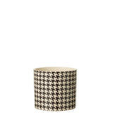 Détail du pot de fleur J-Line en céramique, montrant le motif Pied-De-Poule