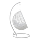 Détail de la chaise suspendue J-Line en acier blanc
