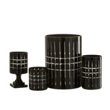 Photophore J-Line Damier noir, ambiance cosy dans un salon