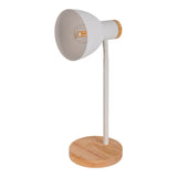 Lampe de bureau "Marie" en métal et en bois, E14, blanc, 36,5 cm de haut