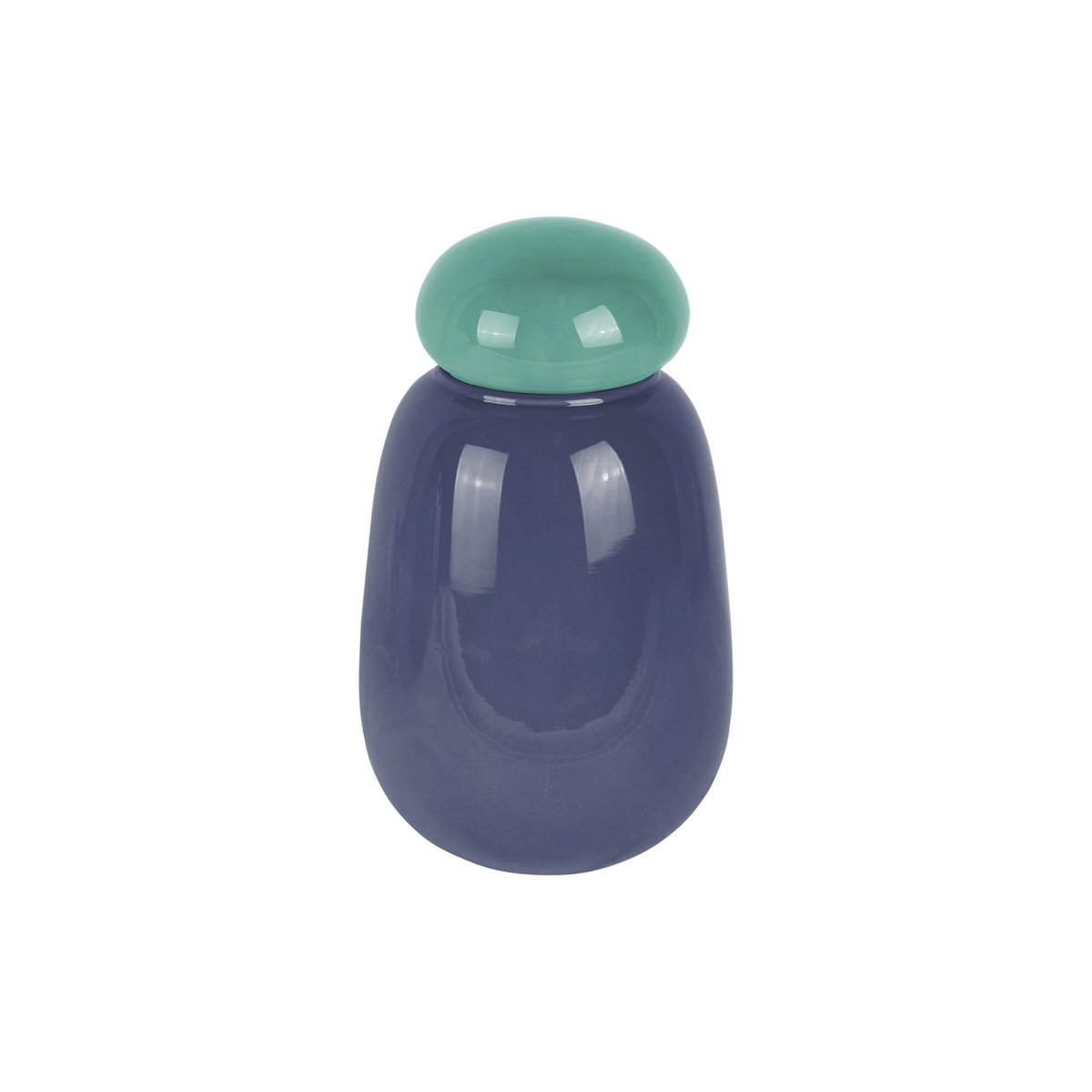 Vase Nuevo Dulce en verre bleu avec capuchon élégant