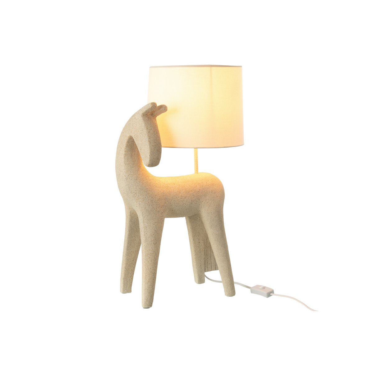 Lampe de Table Cheval Moderne en résine beige - vue avant