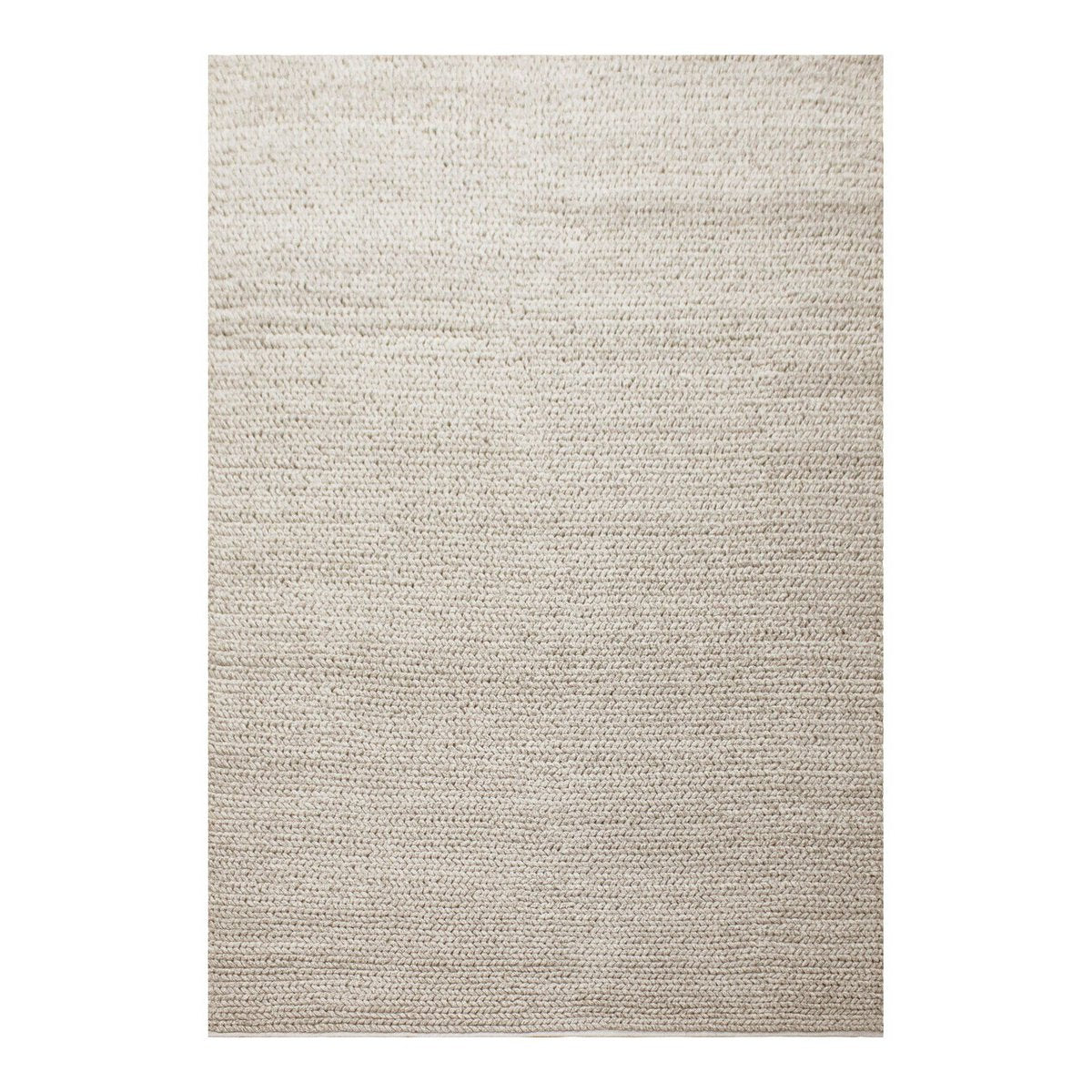 Tapis Mandi - Vue d'ensemble du tapis tissé main en gris et blanc