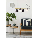 Lampe à 4 pendentifs "Triton" en métal noir en noir, avec douille E27, éclairage pour le salon, la salle à manger ou le bureau.