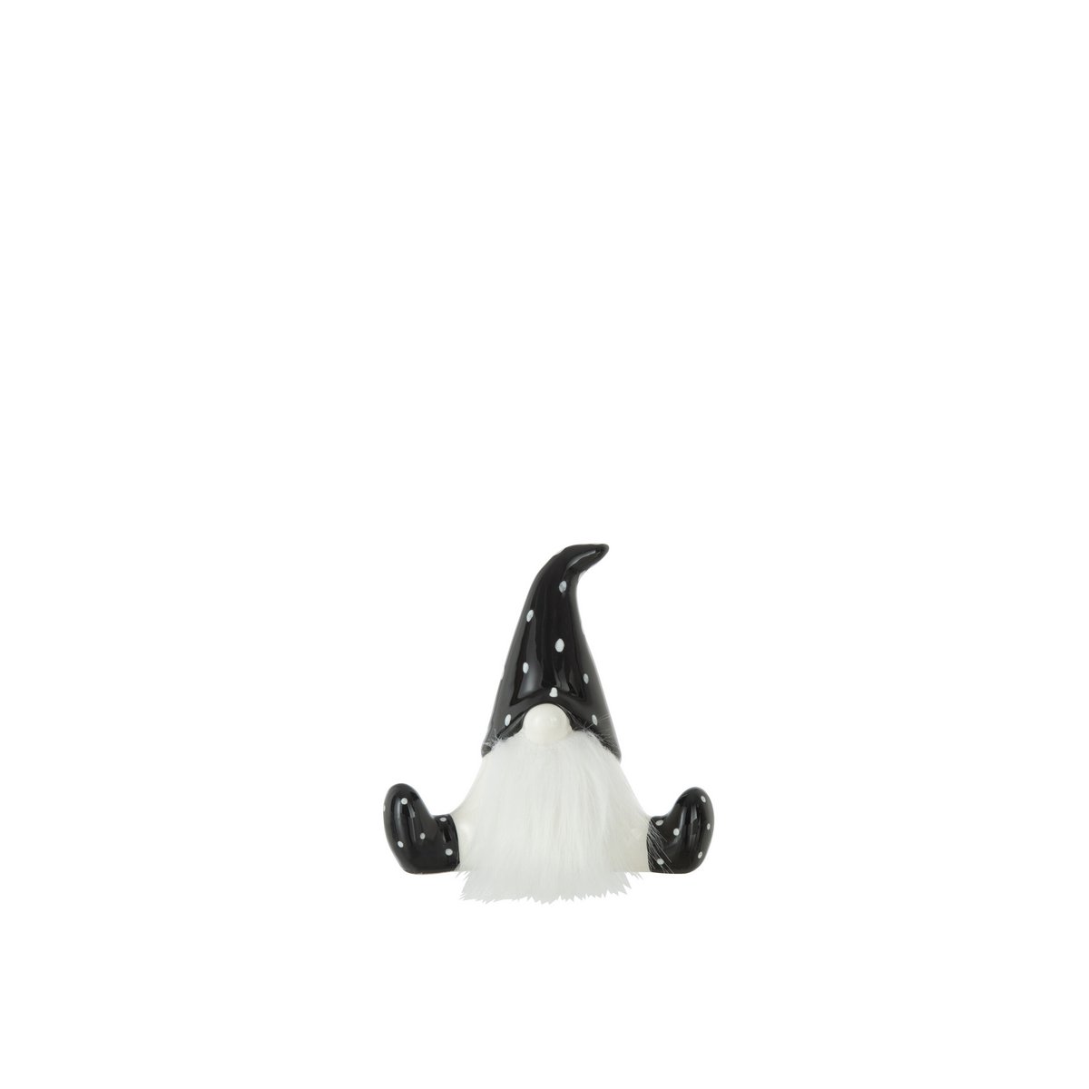 Figurines de Noël J-Line en céramique noir et blanc, design élégant