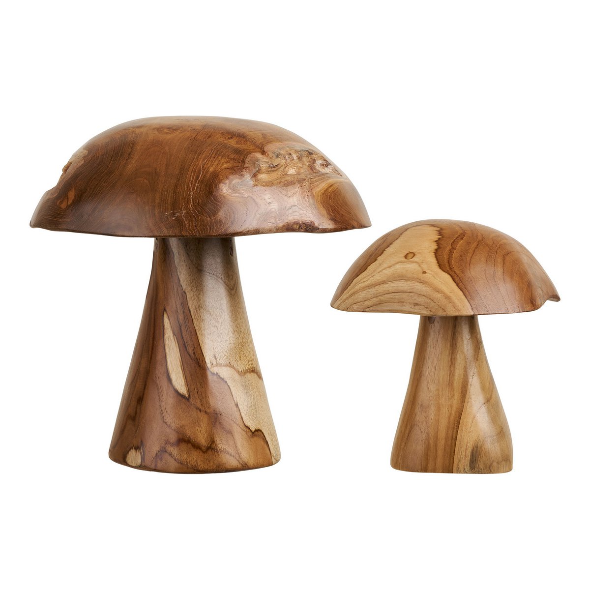 Champignons déco Kodi en teck naturel, vue d'ensemble