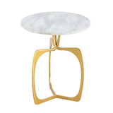 Table d'appoint métal ronde ø 45 x 56 cm table décorative marbre Sohoo cadre argent ou or