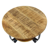 Table basse ronde ø65cm table d'appoint Los Angeles structure métal noir
