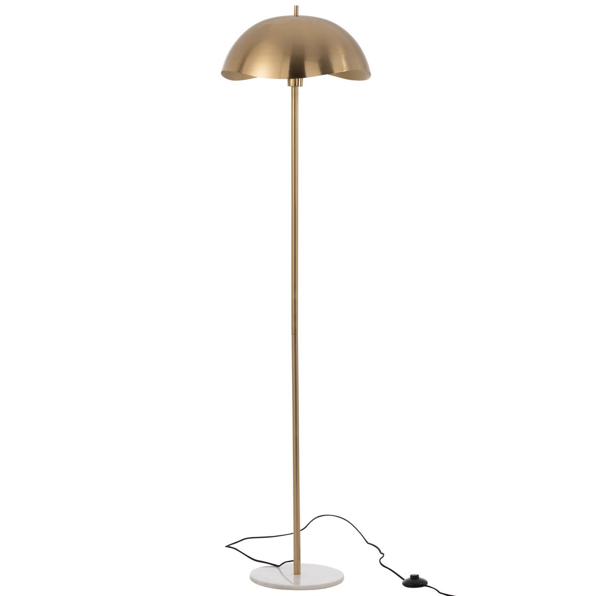 Détail du pied en marbre du lampadaire J-Line doré