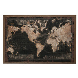 Cadre LED Carte du Monde en bois avec éclairage LED, vue de face