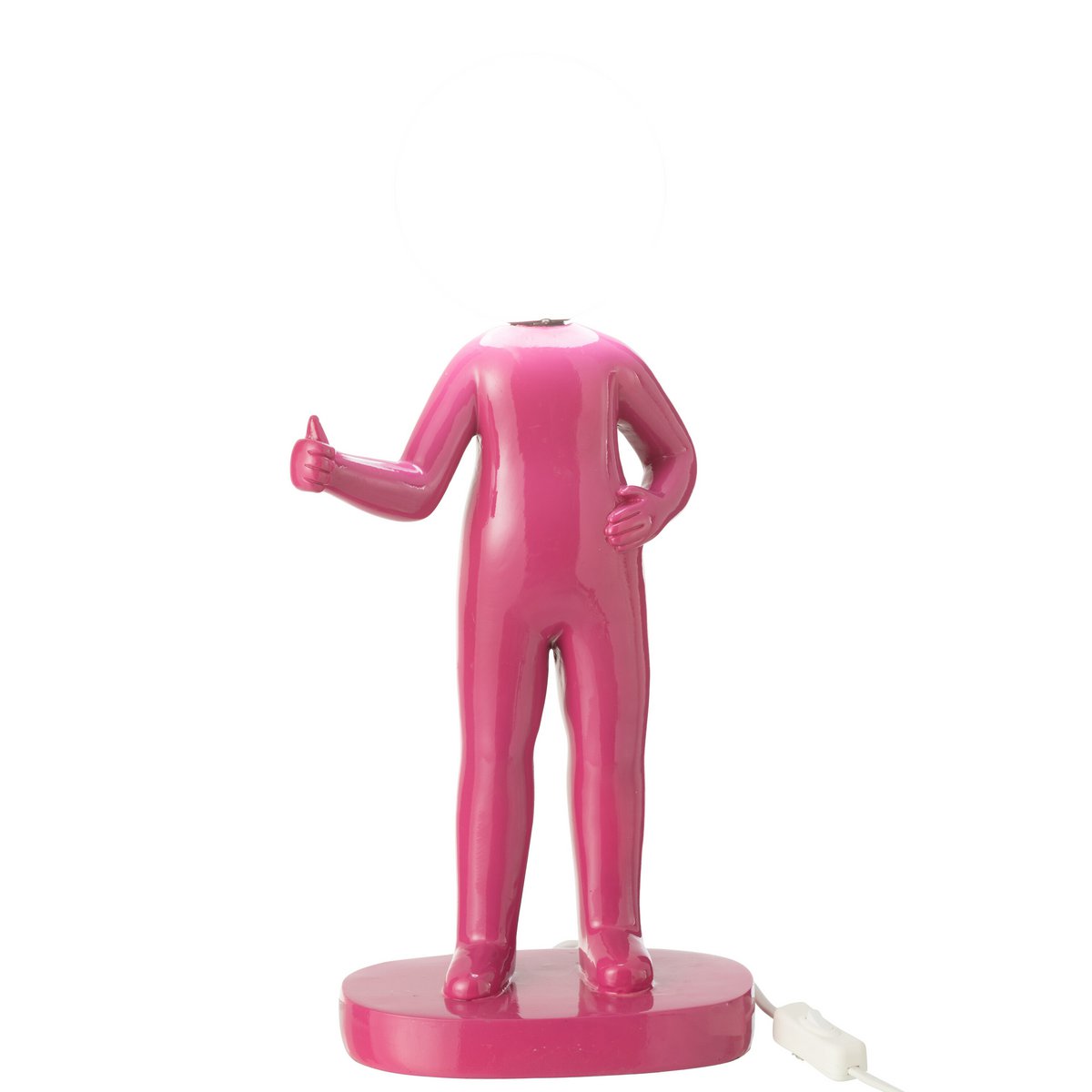 Lampe de table J-Resin rose fuchsia avec design moderne