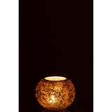 Bougeoir Lise en verre doré - ambiance décorative