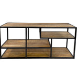 Étagère sur pied diviseur de pièce étagère à livres étagère multimédia étagère 130x60x36cm Liverpool cadre en métal noir