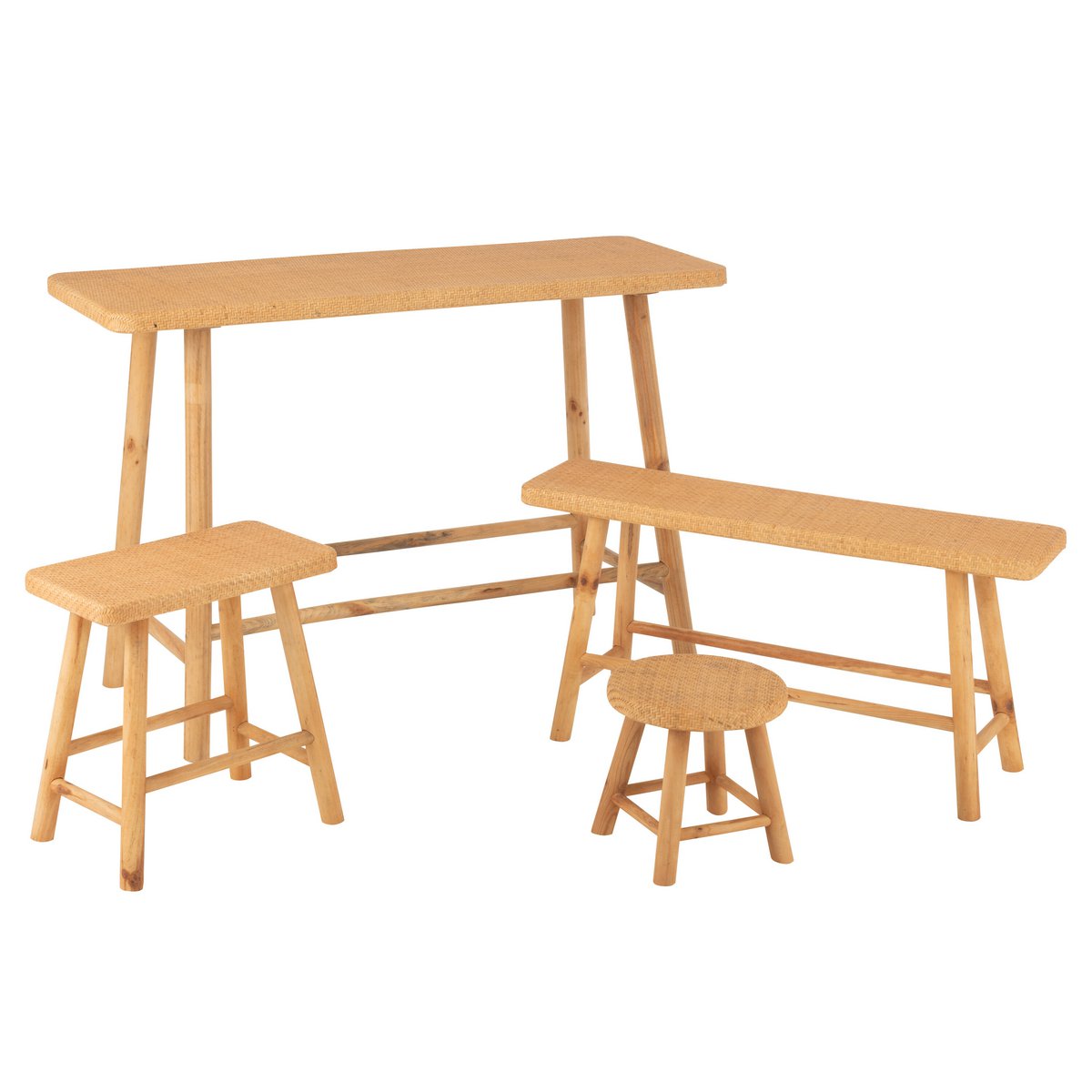 Tabouret rond J-Line sur un tapis, ajout de style à votre décoration